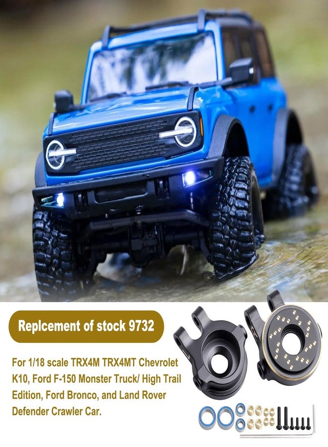 CrazyHobby قطع غيار ترقية سيارات التحكم عن بعد من CrazyHobby، قطع توجيه نحاسية شديدة التحمل لسيارات TRX4M وTRX4MT وBronco وDefender وK10 High Trail وF150 بمقياس 1/18 (أسود وذهبي) - Image 4